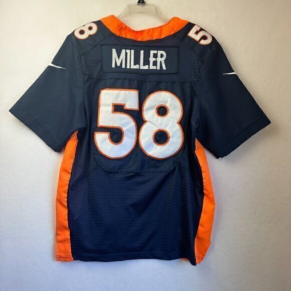 Men's‎ Nike NFL On Field Denver Broncos Von Miller#55 Blue Orange Jersey Sz M - Picture 4 of 4